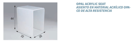 Sedia Sedile Novellini In Acrilico Opalino Bianco Dimensioni Misura L32P26H44 cm Seduta Ergonomica Confortevole Superfice Antiscivolo Elegante Appoggio Terra