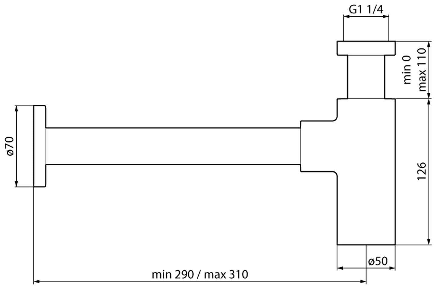 Sifone D'Arredo Novellini Rubinetto Lavabo Colore Nero Allacci Idraulici 1/4"