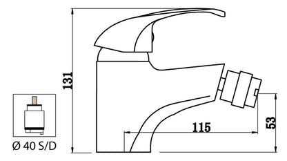Miscelatore Bidet Con Piletta Scarico Automatico 1" 1/4" Duemmeggi Premiere Appoggio Monoforo 1 Foro 1 Leva Manopola Monocomando Stile Classico Materiale Ottone Finitura Cromata Made in Italy Garanzia 5 Anni