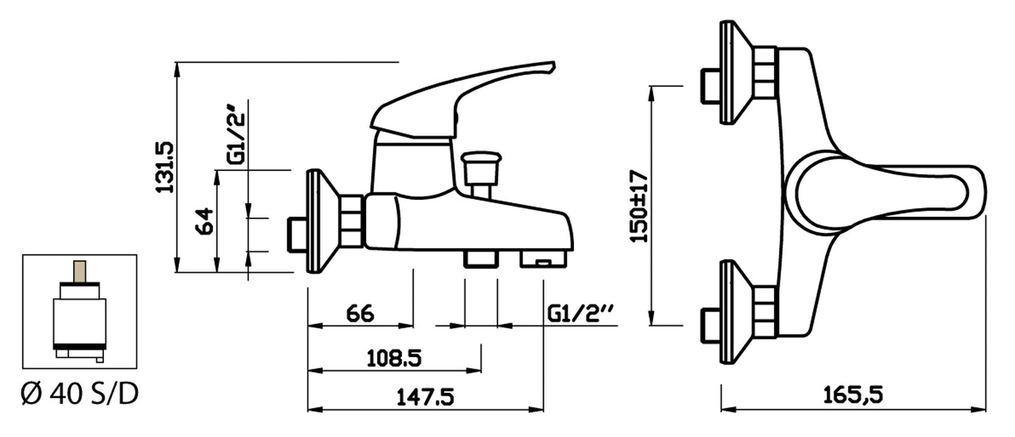 Miscelatore Vasca Esterno Con Duplex E Set Doccia Duemmeggi Premiere Installazione Muro Parete 3 Fori 1 Leva Manopola Monocomando Stile Classico Con Doccetta Materiale Ottone Finitura Cromata Made in Italy Garanzia 5 Anni