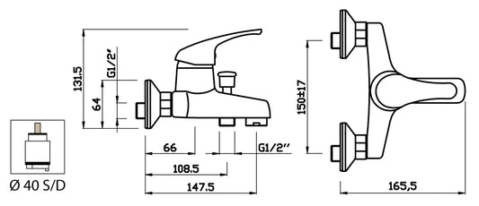 Miscelatore Vasca Esterno Con Duplex E Set Doccia Duemmeggi Premiere Installazione Muro Parete 3 Fori 1 Leva Manopola Monocomando Stile Classico Con Doccetta Materiale Ottone Finitura Cromata Made in Italy Garanzia 5 Anni