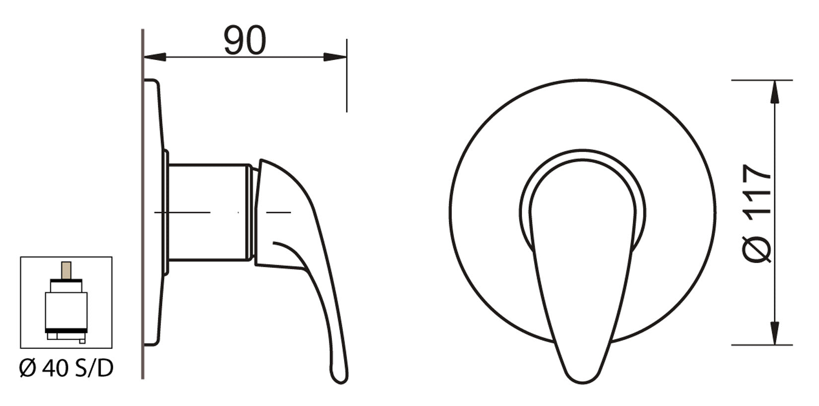 Miscelatore Incasso Doccia Duemmeggi Premiere Installazione Muro Parete 1 Via Meccanico 1 Leva Manopola Monocomando 1 Foro Monoforo Stile Classico Con Piastra Materiale Ottone Finitura Cromata Made in Italy Garanzia 5 Anni