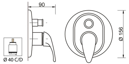 Miscelatore Incasso Doccia Con Deviatore Automatico Piastra Lusso Duemmeggi Premiere 2 Vie Installazione Muro Parete Meccanico 1 Leva Manopola Monocomando Materiale Ottone Finitura Cromata Made in Italy Garanzia 5 Anni