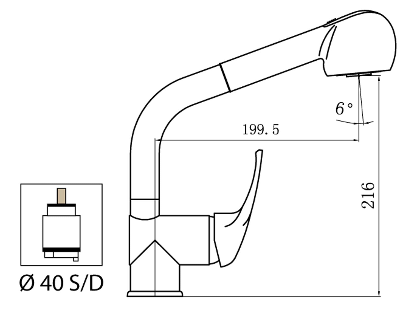 Miscelatore Lavello Cucina Lavatoio Monocomando 1 Leva Laterale Con Doccia Doccetta Estraibile Duemmeggi Premiere Installazione Appoggio Stile Classico Ottone Finitura Cromata Made in Italy Garanzia 5 Anni