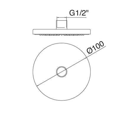 Rubinetterie Treemme SHOWERS & THERMOSTATICS Soffione Doccia Diametro Ø100 mm Materiale ABS Finitura Cromata