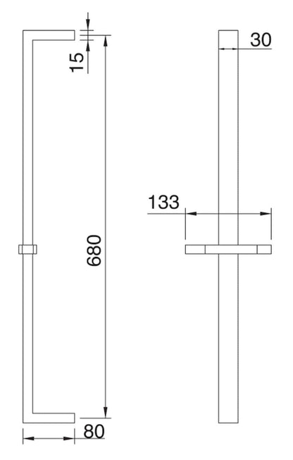 Rubinetterie Treemme SHOWERS & THERMOSTATICS Kit Asta Saliscendi Quadro Finitura Cromata