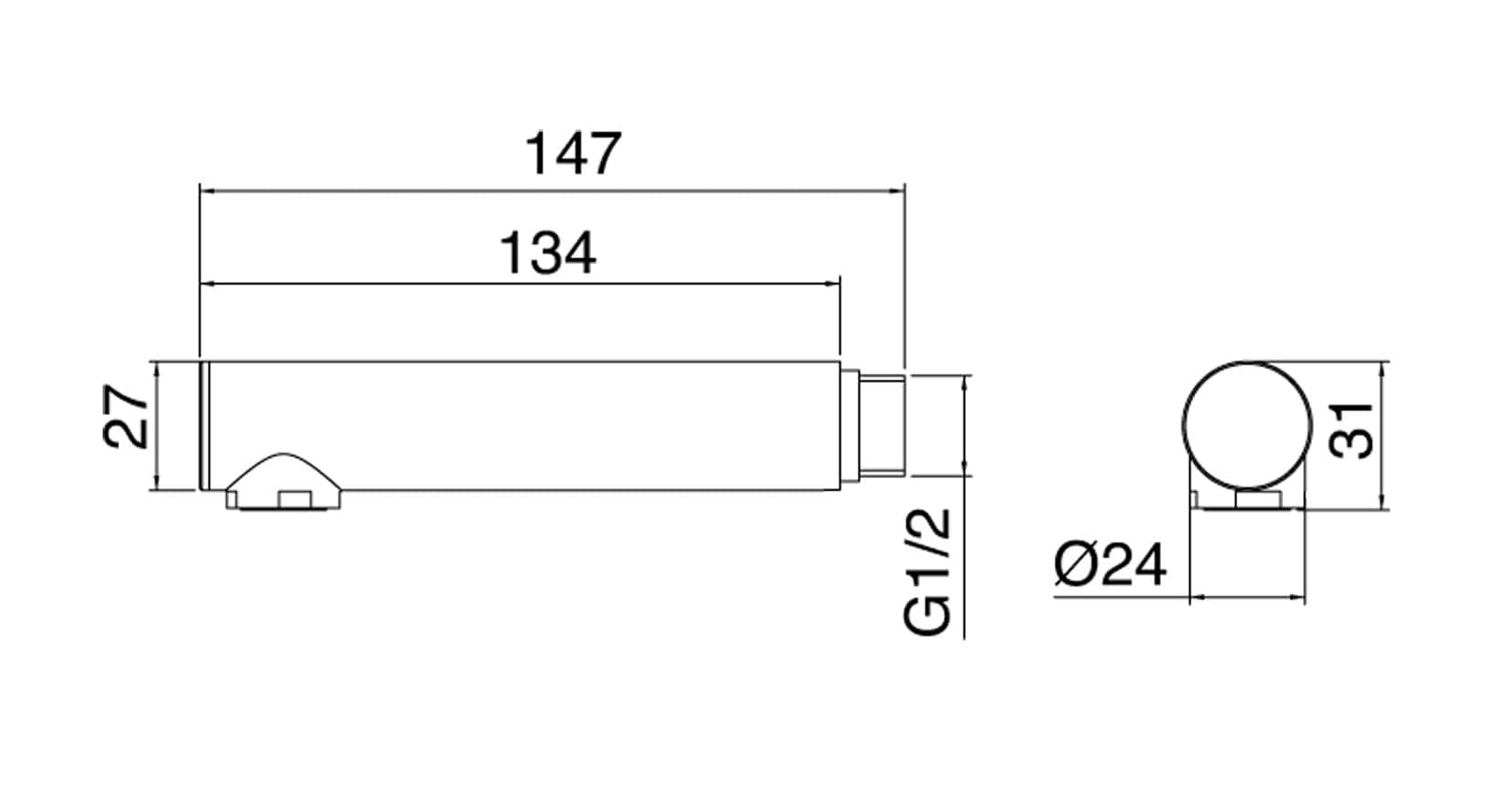 Rubinetterie Treemme 40mm IT RTDO 094 IS Doccetta A Mano Monogetto Anticalcare Tonda Stile Moderno Materiale Acciaio Finitura Acciaio Spazzolato Opaco Inox