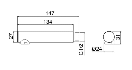 Rubinetterie Treemme 40mm IT RTDO 094 IS Doccetta A Mano Monogetto Anticalcare Tonda Stile Moderno Materiale Acciaio Finitura Acciaio Spazzolato Opaco Inox