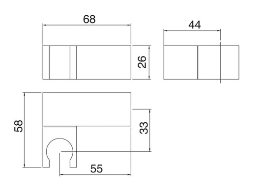 Rubinetterie Treemme SHOWERS & THERMOSTATICS Gancio Con Snodo A Muro Quadro per Doccetta a Mano Materiale Ottone Finitura Cromata