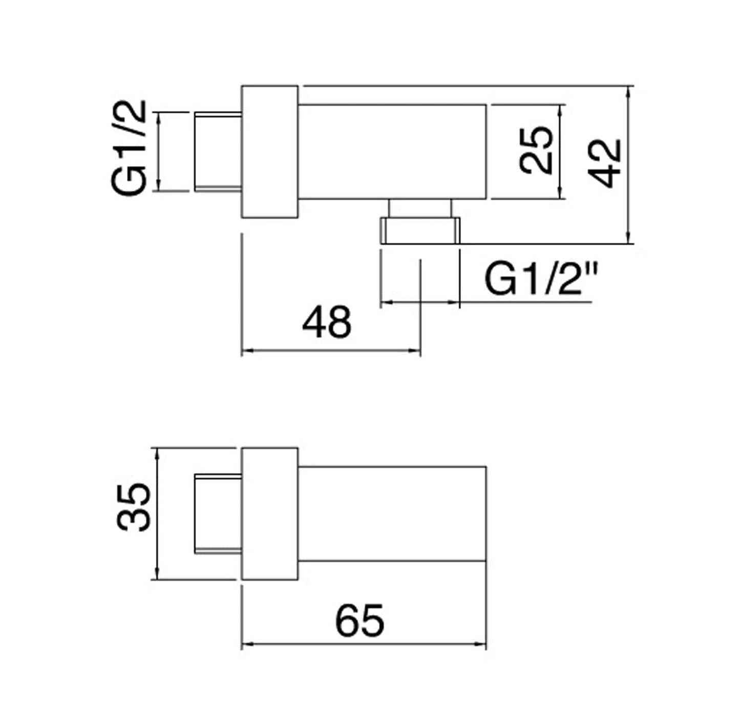 Rubinetterie Treemme SHOWERS & THERMOSTATICS Presa Acqua A Muro Quadra Materiale Ottone Finitura Cromata