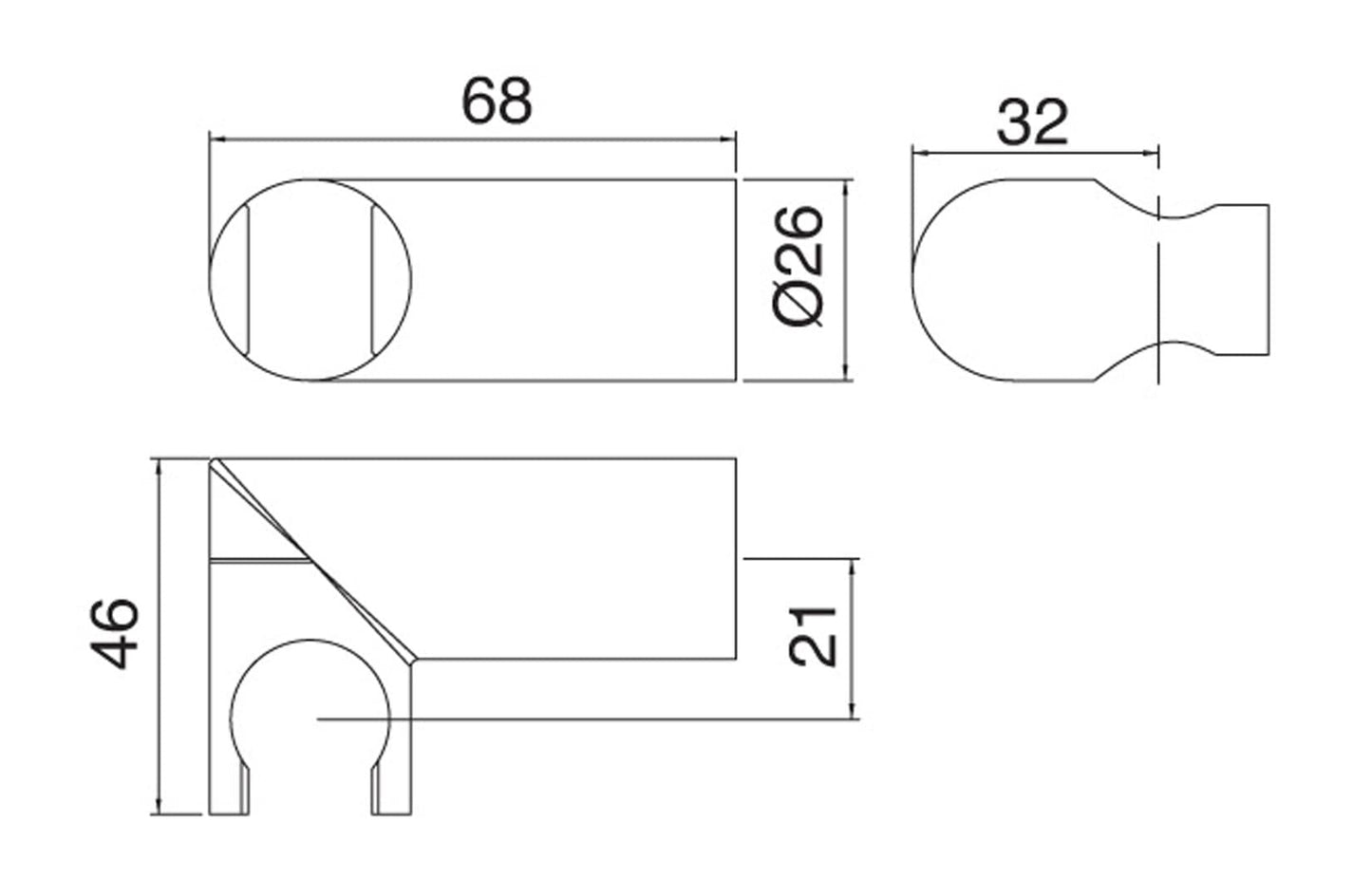 Rubinetterie Treemme SHOWERS & THERMOSTATICS Gancio Con Snodo A Muro Tondo Materiale Ottone Finitura Cromata