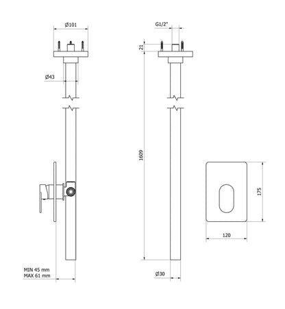 Miscelatore bocca da soffitto alimentata con comando remoto incluso marca IB rubinetti modello SuperBox rubinetteria rubinetto ottone cromato fontana finitura cromo rivenditore autorizzato qualità campania arredamento garanzia 10 anni azienda certificata