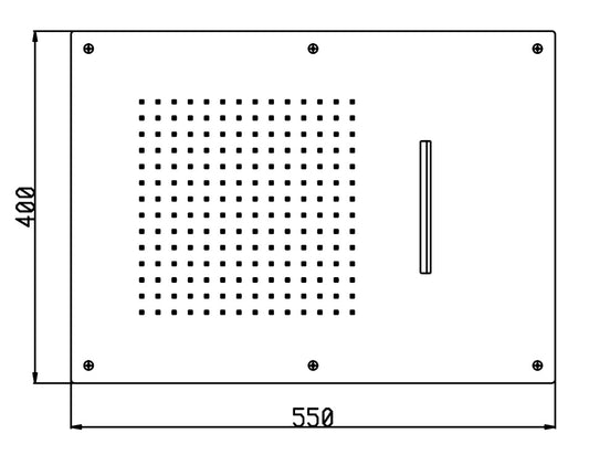 Soffione Duemmeggi Easy Rectangular Acciaio Inox Lucido 550x400 mm Incassato Soffitto Getto Doppio Pioggia E Cascata Made in Italy Garanzia 5 Anni
