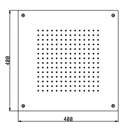 Soffione Duemmeggi Easy Square Acciaio Inox Lucido 400x400 mm Incassato Soffitto Getto Singolo Pioggia Made in Italy Garanzia 5 Anni