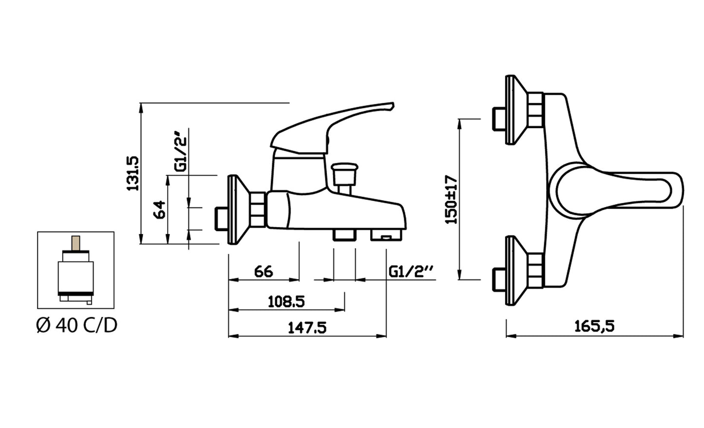 Miscelatore Vasca Esterno Con Duplex E Set Doccia Duemmeggi Sigma 3 Fori Stile Classico Con Doccetta 1 Leva Manopola Monocomando Installazione Muro Parete Materiale Ottone Finitura Cromata Made in Italy Garanzia 5 Anni