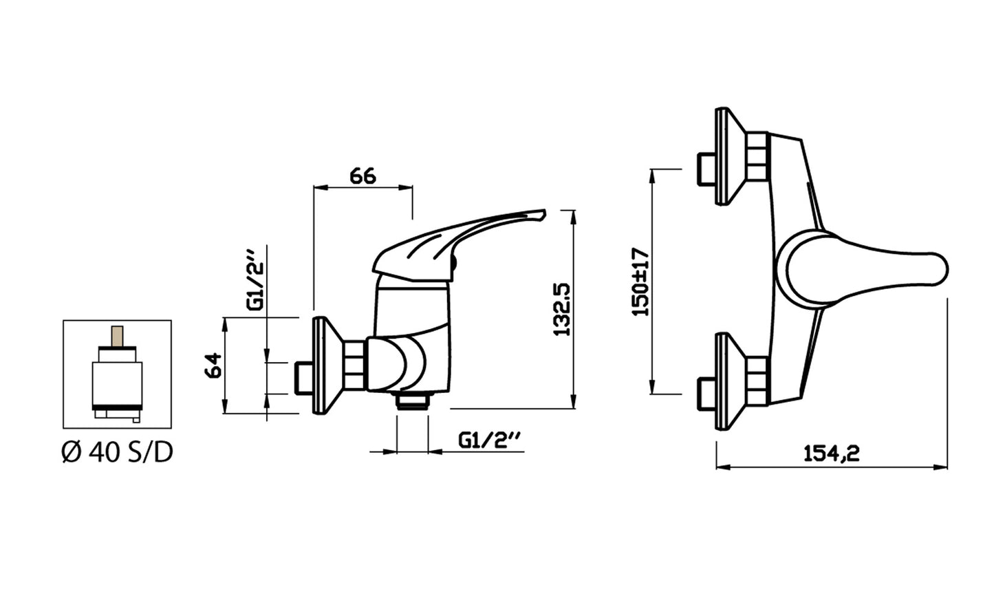 Miscelatore Doccia Esterno Attacco 1/2" Con Duplex E Set Doccia Duemmeggi Sigma Installazione Parete Muro 1 Via 1 Leva Manopola Monocomando Meccanico 3 Fori Stile Classico Materiale Ottone Finitura Cromata Made in Italy Garanzia 5 Anni