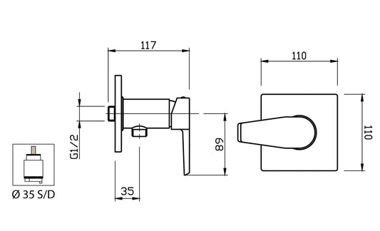 Miscelatore Incasso Doccia Duemmeggi Smart Installazione Parete Muro 1 Via 1 Foro Meccanico 1 Leva Manopola Monocomando Con Piastra Stile Moderno Ottone Finitura Cromata Made in Italy Garanzia 5 Anni
