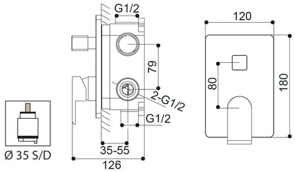 Miscelatore Incasso Doccia Con Deviatore Automatico Duemmeggi Smart Installazione Parete Muro 2 Fori 2 Vie Stile Moderno 1 Leva Manopola Monocomando Meccanico Materiale Ottone Finitura Cromata Made in Italy Garanzia 5 Anni