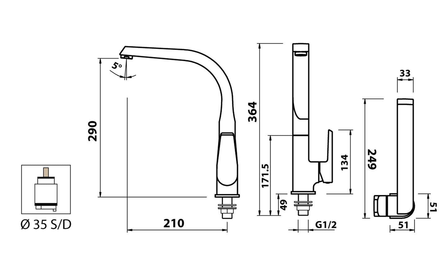 Miscelatore Lavello Canna Snodata Alta Duemmeggi Smart Appoggio Monoforo 1 Foro 1 Leva Manopola Monocomando Moderno Materiale Ottone Finitura Cromata Made in Italy Garanzia 5 Anni