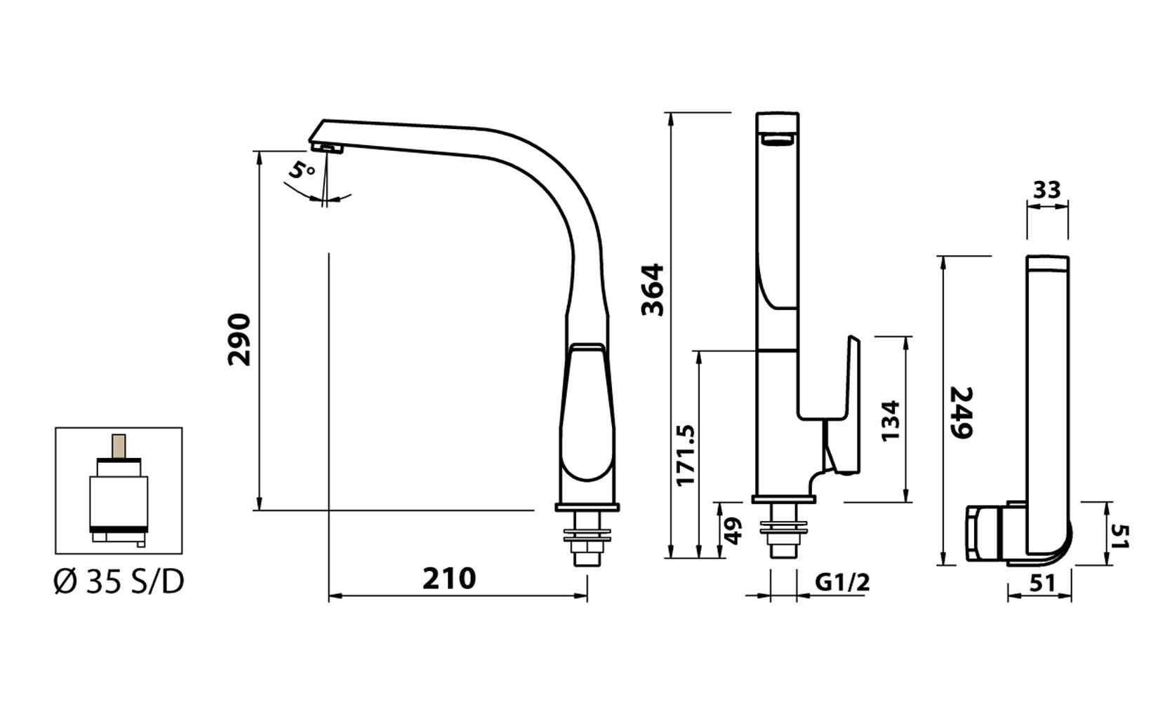 Miscelatore Lavello Canna Snodata Alta Duemmeggi Smart Appoggio Monoforo 1 Foro 1 Leva Manopola Monocomando Moderno Materiale Ottone Finitura Cromata Made in Italy Garanzia 5 Anni