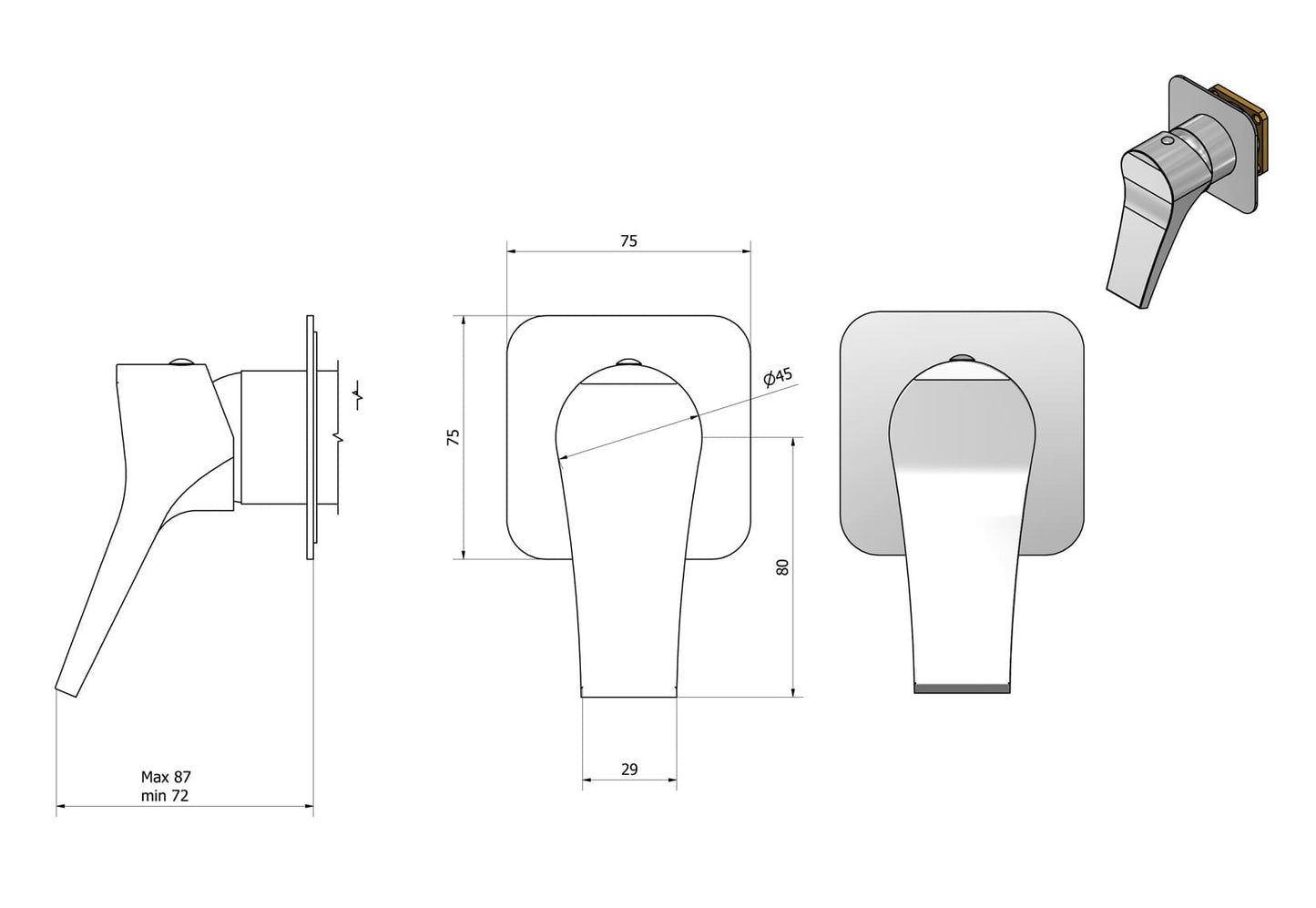 Miscelatore doccia incasso una via completo marca IB rubinetti modello Twitter rubinetteria rubinetto ottone cromato fontana finitura cromo rivenditore autorizzato campania arredamento garanzia 10 anni qualità made in italy azienda certificata