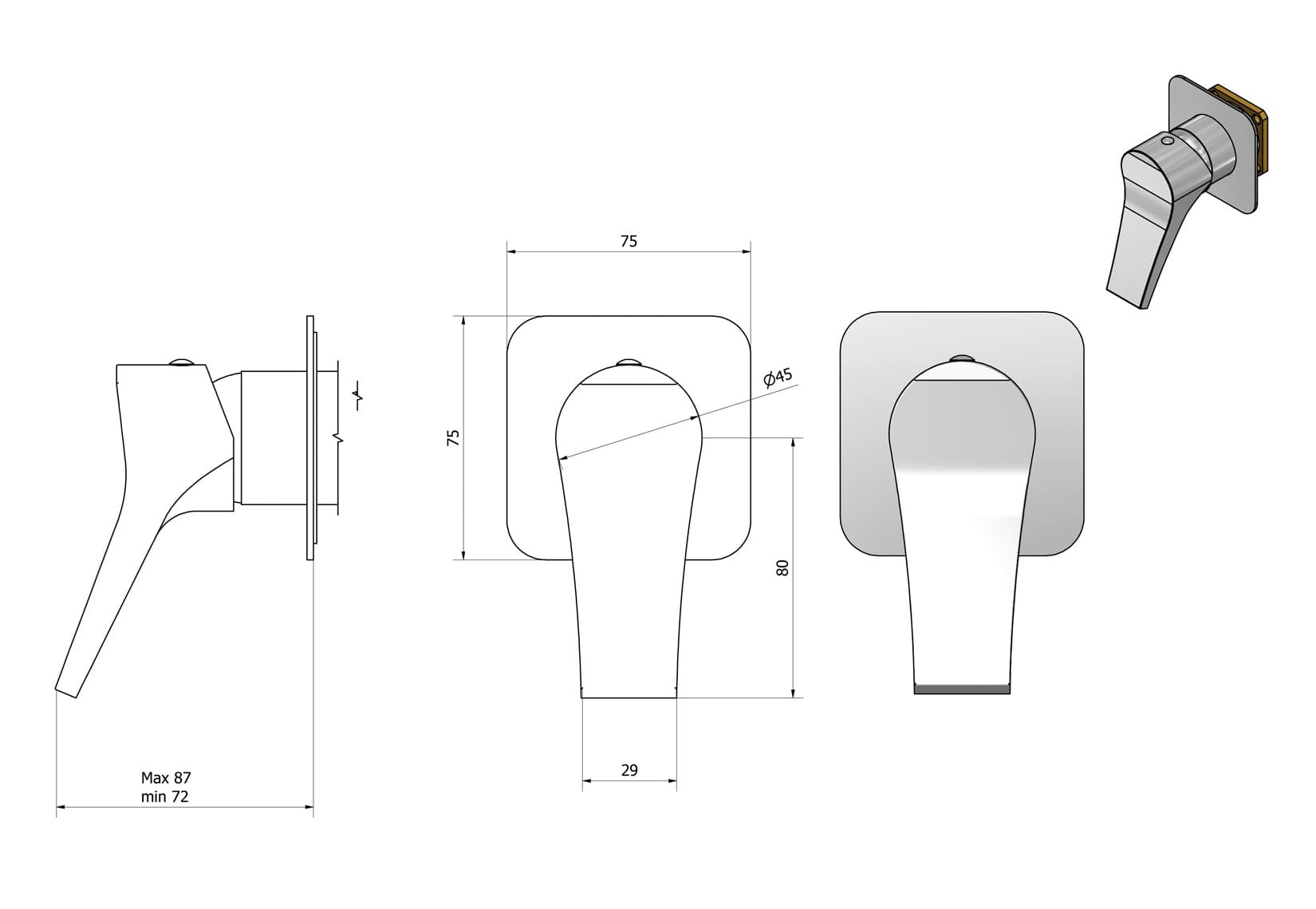 Miscelatore doccia incasso una via completo marca IB rubinetti modello Twitter rubinetteria rubinetto ottone cromato fontana finitura cromo rivenditore autorizzato campania arredamento garanzia 10 anni qualità made in italy azienda certificata