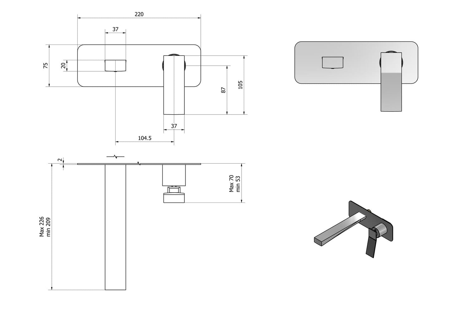 Miscelatore lavabo a parete completo di piletta di scarico click-clack marca IB rubinetti modello Wave rubinetteria classica rubinetto ottone cromato fontana finitura rivenditore autorizzato campania arredamento garanzia 10 anni azienda made in italy