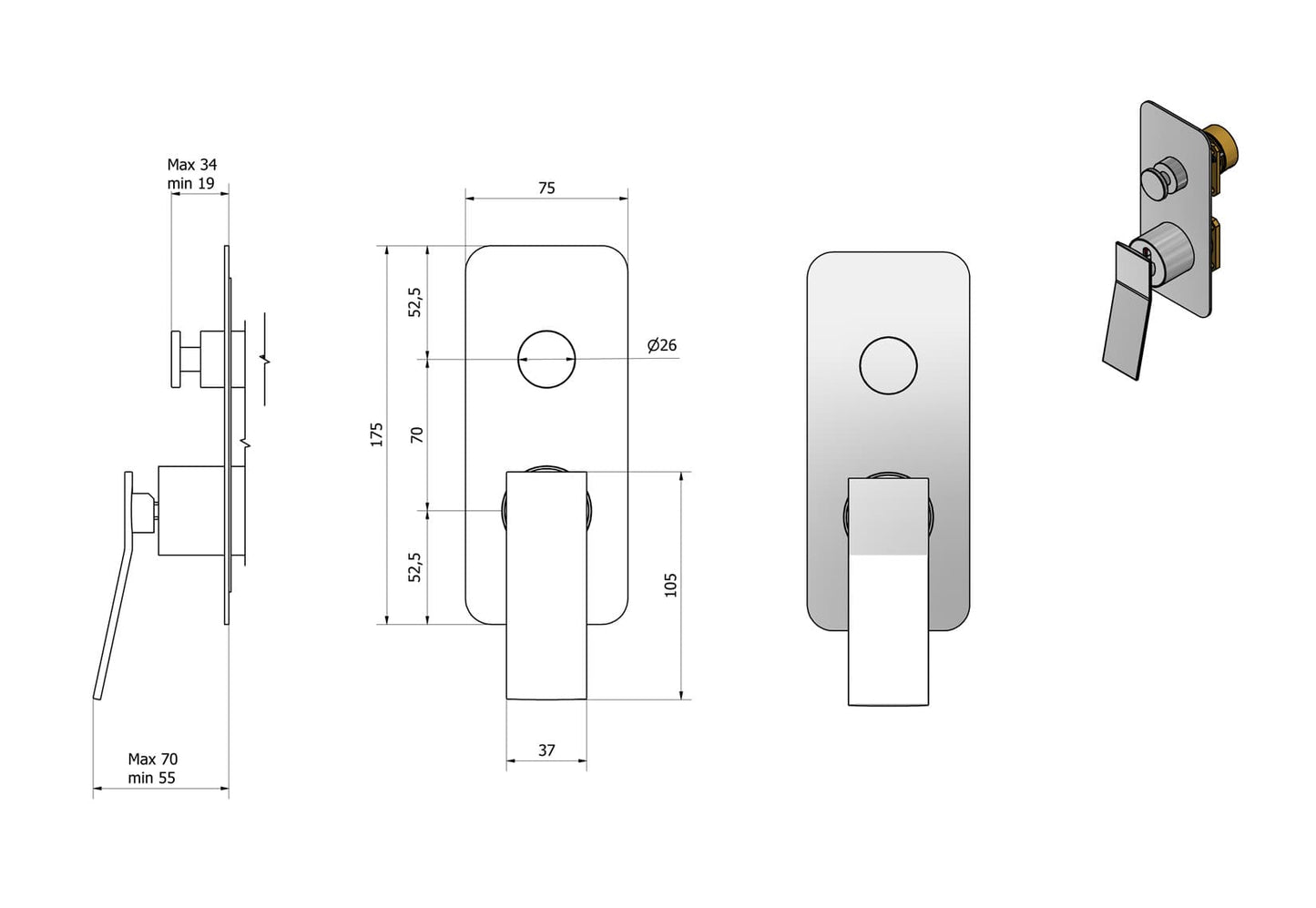 Miscelatore doccia incasso due vie completo marca IB rubinetti modello Wave rubinetteria classica rubinetto ottone cromato fontana finitura cromo rivenditore autorizzato campania arredamento garanzia 10 anni azienda certificata made in italy