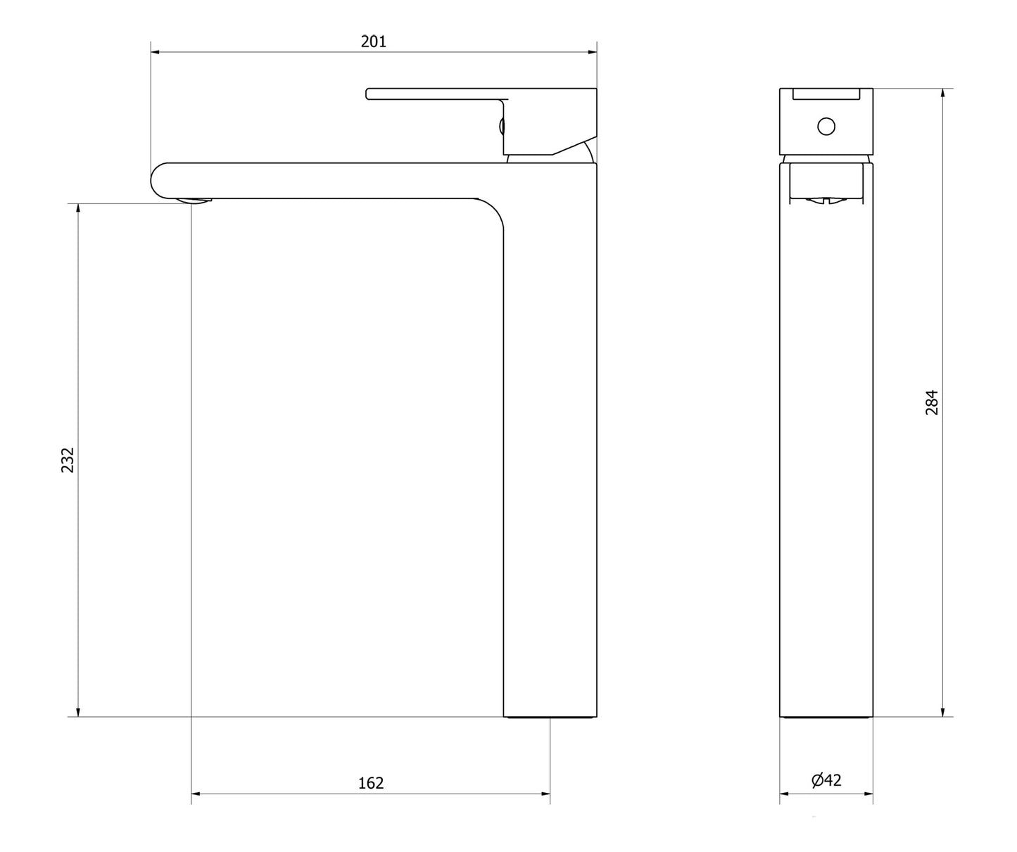 IB Rubinetti WHYNOT? Miscelatore Lavabo Alto Monocomando Installazione Appoggio Monoforo Con Piletta Di Scarico Clik - Clack  Altezza 284 mm Stile Moderno Materiale Ottone Finitura Cromata