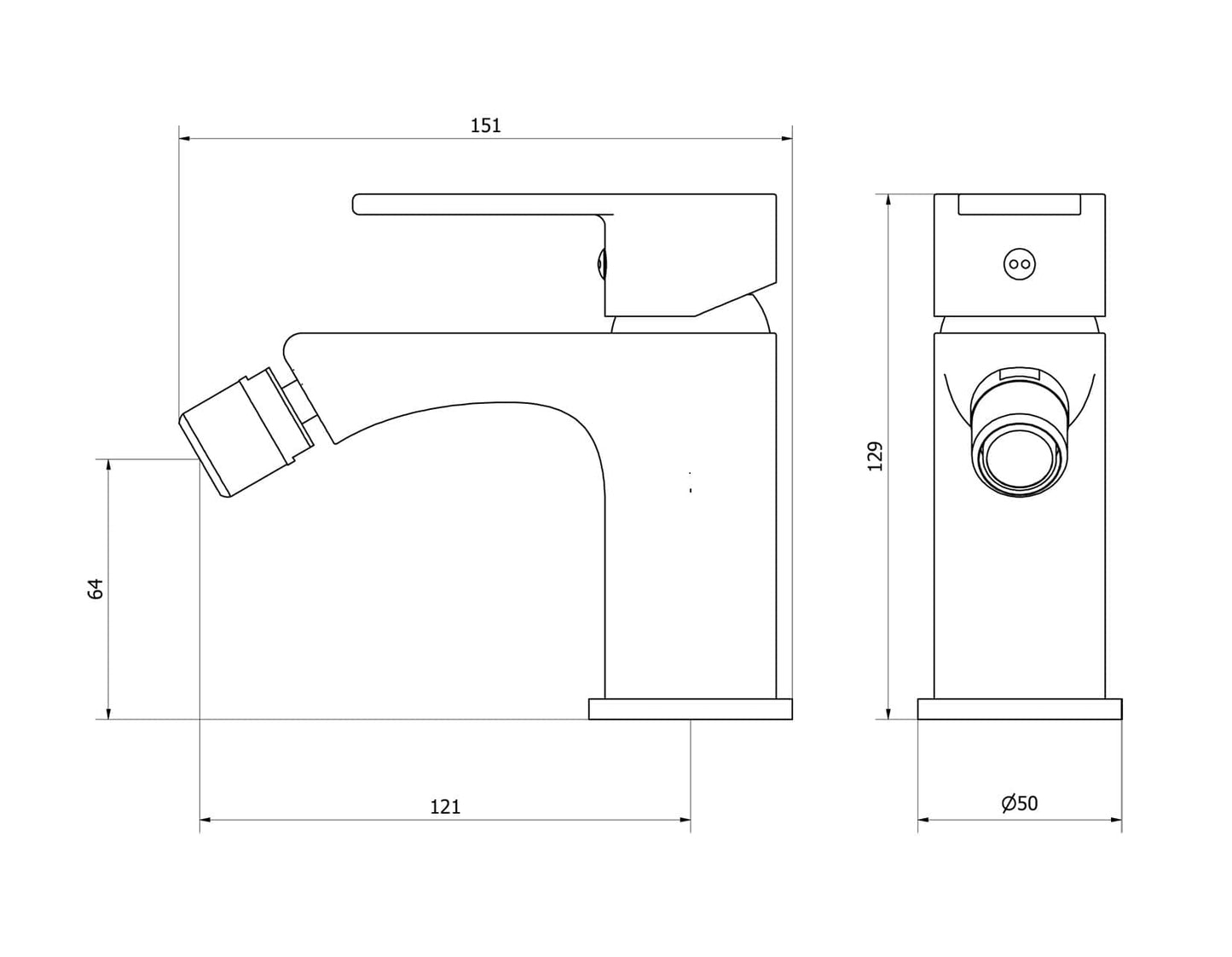 IB Rubinetti WHYNOT? Miscelatore Monoforo Monocomando Bidet Installazione Appoggio Con Piletta Di Scarico Click - Clack Stile Moderno Materiale Ottone Finitura Cromata