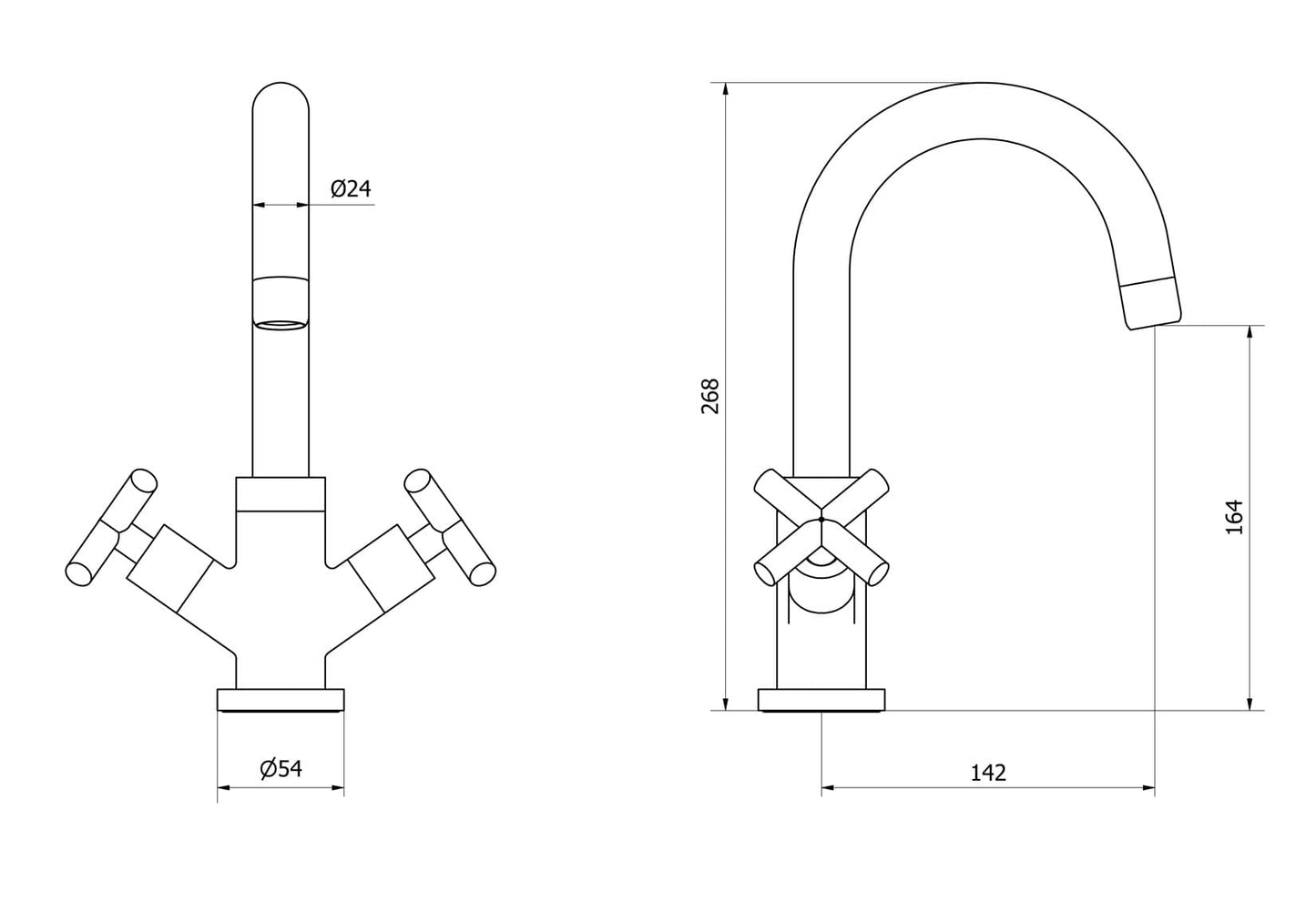 IB Rubinetti WOW Miscelatore Lavabo Appoggio Monoforo Con Piletta Di Scarico Click - Clack 2 Leve Lunghezza 268 mm Senza Piastra Stile Moderno Materiale Ottone Finitura Cromata
