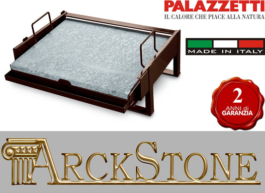 Palazzetti Kit Cottura Con Supporto Pietra lavica Bioplatt 51x42 cm Dotato Di Sistema Raccolta Grassi