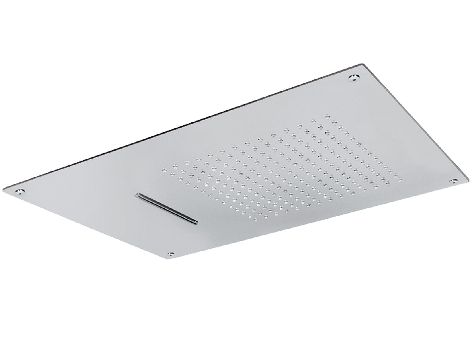 Soffione Duemmeggi Easy Rectangular Acciaio Inox Lucido 550x400 mm Incassato Soffitto Getto Doppio Pioggia E Cascata Made in Italy Garanzia 5 Anni