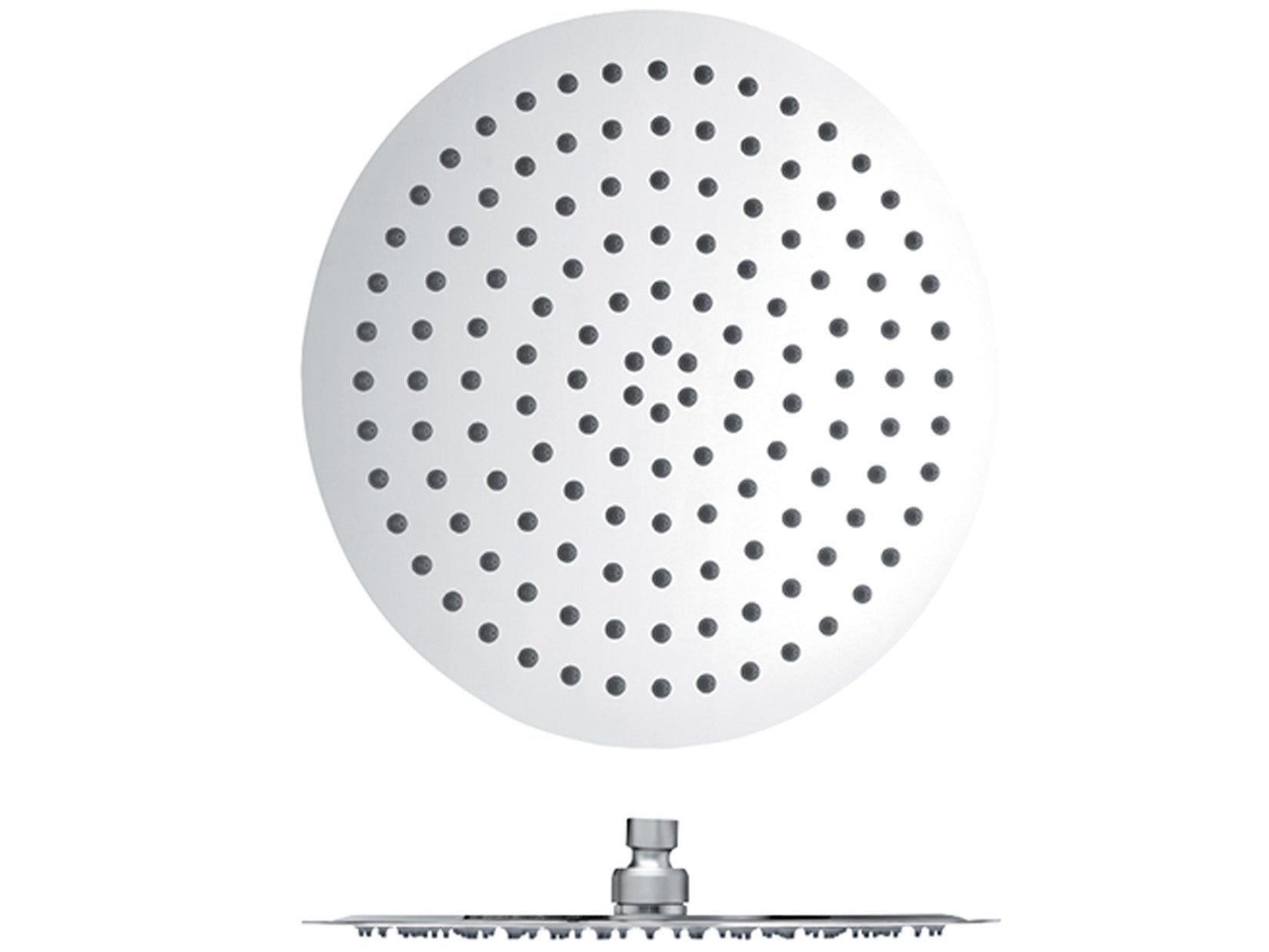 Soffione Doccia Acciaio Inox 316 Tondo Con Anticalcare Diametro 200 MM Slim Duemmeggi Plutone Soffioni Installazione Parete Muro Soffitto Forma Rotonda Getto Pioggia Stile Moderno Finitura Cromata Made in Italy Garanzia 5 Anni