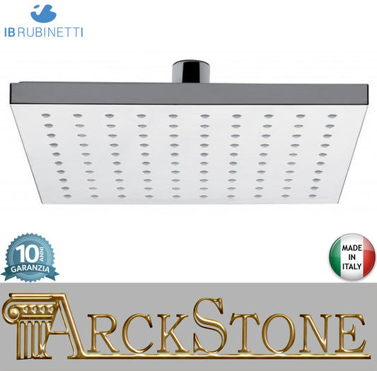 IB Rubinetti Shower Heads Soffione Doccia Quadrato Installazione A Soffitto / Muro Misura 200x200 mm Uscita Acqua Pioggia Stile Moderno Materiale ABS Finitura Cromata