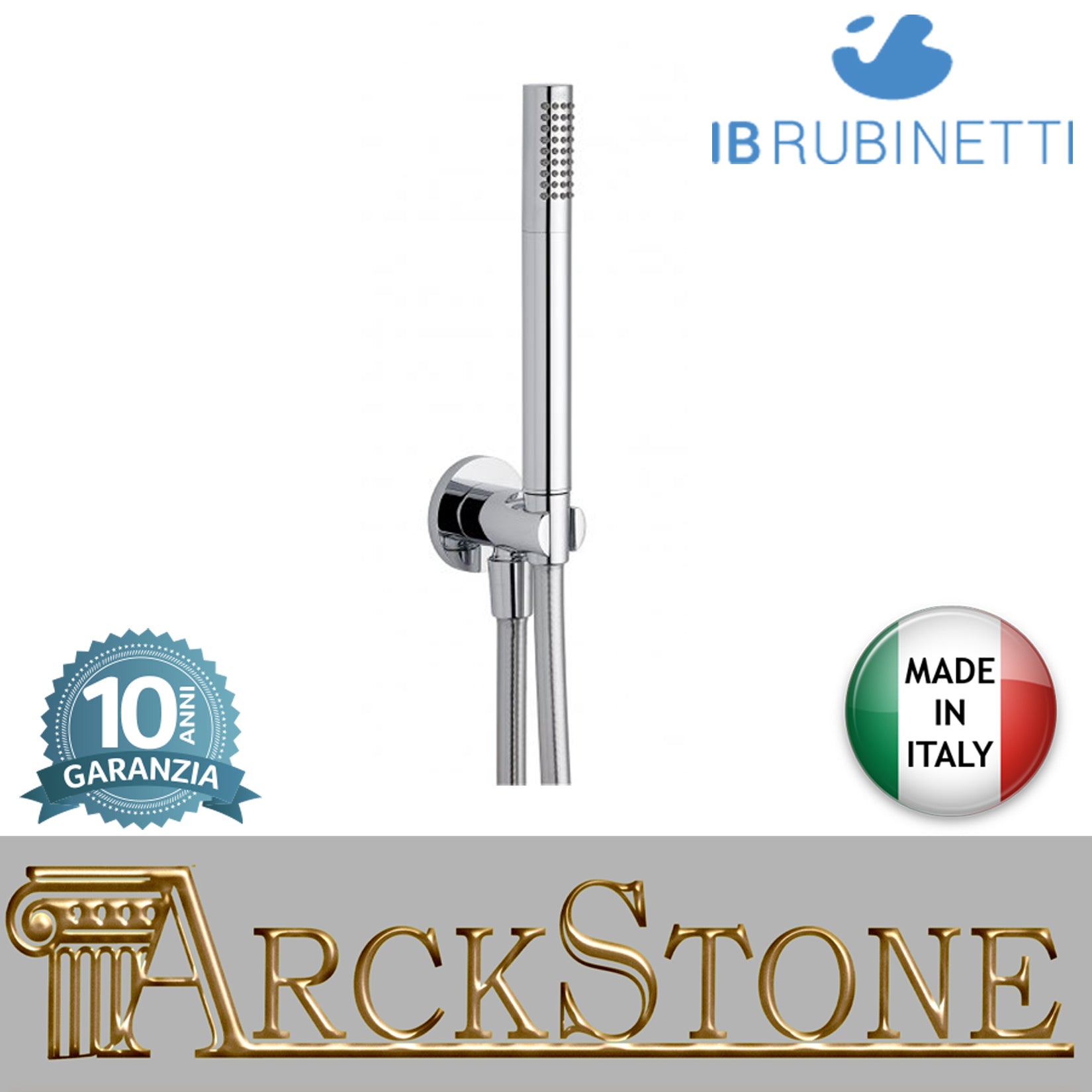 Duplex Tondo marca IB rubinetti modello Shower & Co. doccetta finitura cromata muro rivenditore autorizzato accessori doccia cromatura campania garanzia 10 anni cromo azienda certificata qualità made in italy arredo bagno