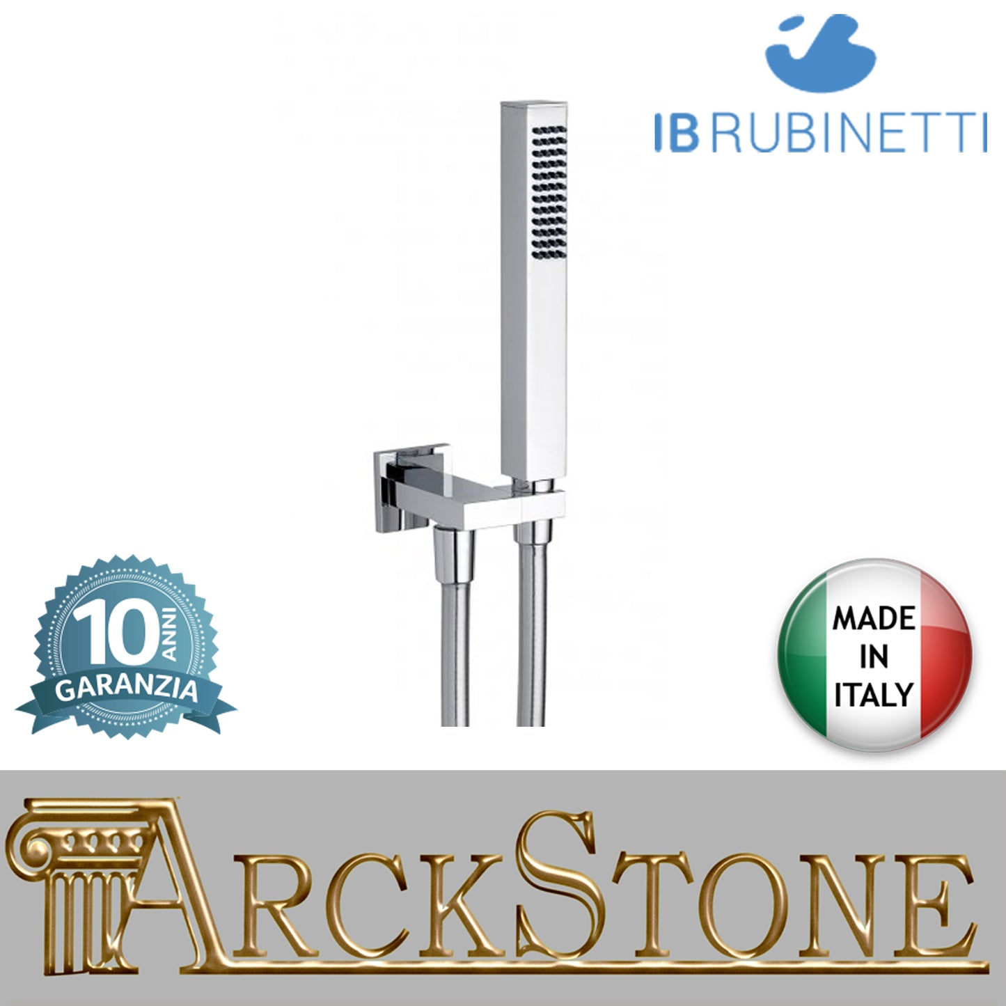 Duplex quadro marca IB rubinetti modello Shower & Co. doccetta finitura cromata presa a muro rivenditore autorizzato accessori doccia cromatura campania garanzia 10 anni parete cromo flessibile getti azienda certificata qualità made in italy arredo bagno