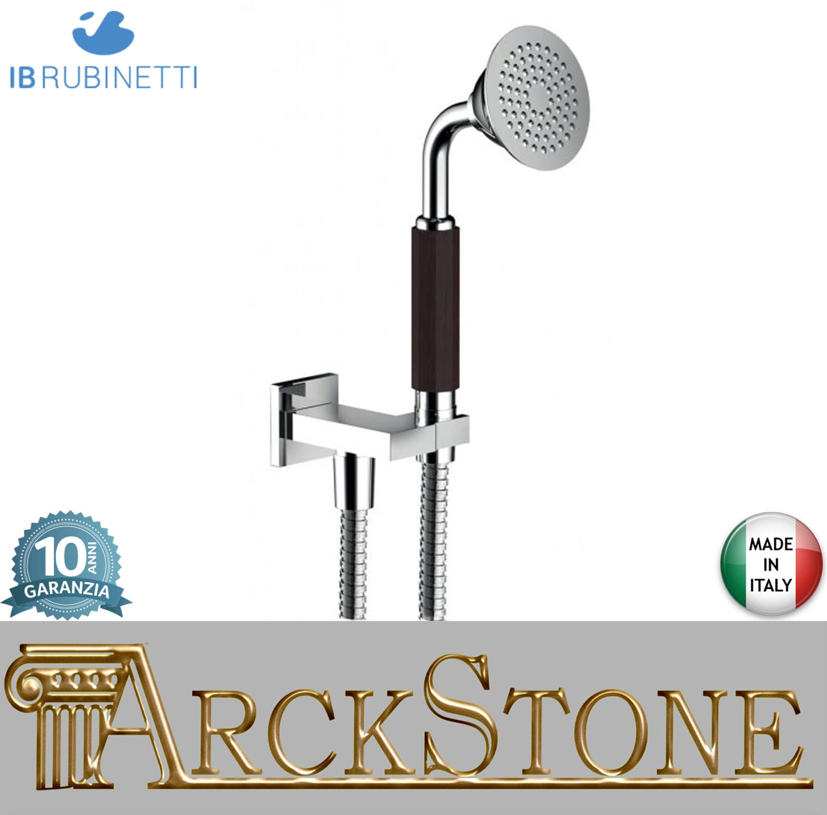 IB Rubinetti SHOWER & CO Duplex Belmondo Presa Acqua Quadra Doccetta Tonda Monogetto Flessibile Stile Classico Materiale Ottone Finitura Cromata