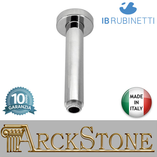Braccio soffione doccia soffitto tondo L 300 mm marca IB rubinetti modello Shower Heads finitura cromata presa muro rivenditore autorizzato accessori doccia cromatura campania garanzia 10 anni parete cromo azienda certificata qualità made in italy arredo