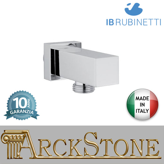 Presa d' Acqua quadra marca IB rubinetti modello Shower & Co. finitura cromata presa muro rivenditore autorizzato doccia cromatura campania garanzia 10 anni parete cromo azienda certificata made in italy arredo bagno