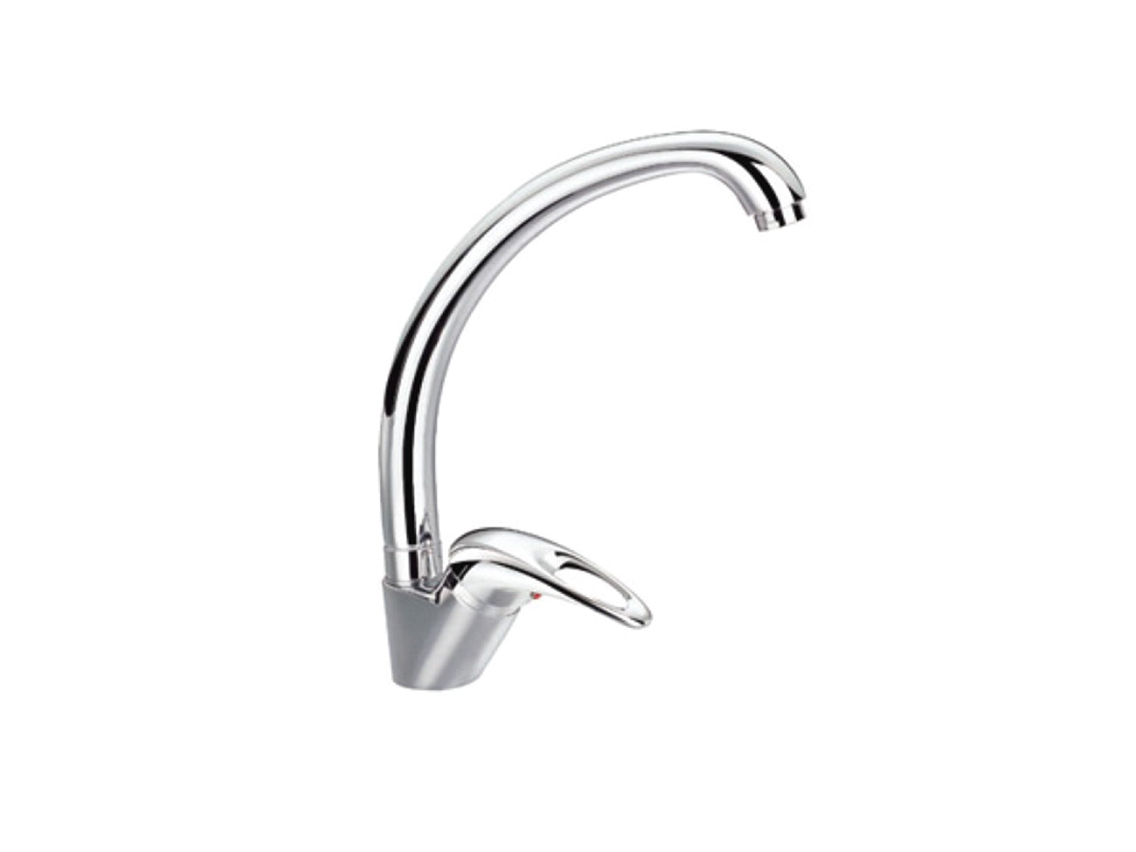 Miscelatore Lavello Cucina Lavatoio Canna Snodata Alta Duemmeggi Sigma Appoggio Monoforo 1 Foro 1 Leva Manopola Monocomando Stile Classico Materiale Ottone Finitura Cromata Made in Italy Garanzia 5 Anni