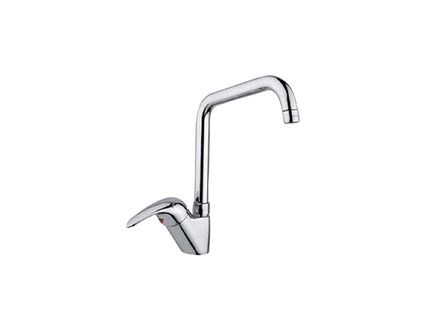 Miscelatore Lavello Cucina Lavatoio Canna Snodata Alta Idroformata Duemmeggi Sigma Appoggio Monoforo 1 Foro 1 Leva Manopola Monocomando Materiale Ottone Finitura Cromata Stile Classico Moderno Made in Italy Garanzia 5 Anni