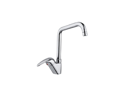 Miscelatore Lavello Cucina Lavatoio Canna Snodata Alta Idroformata Duemmeggi Sigma Appoggio Monoforo 1 Foro 1 Leva Manopola Monocomando Materiale Ottone Finitura Cromata Stile Classico Moderno Made in Italy Garanzia 5 Anni