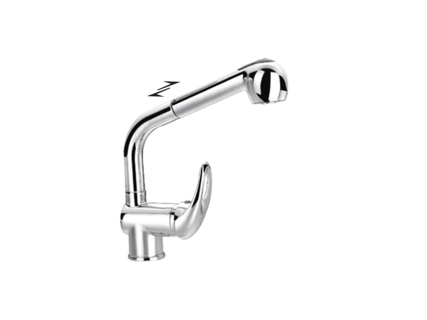 Miscelatore Lavello Cucina Lavatoio Lavapanni Monocomando Leva Laterale Con Doccia Doccetta Estraibile Duemmeggi Sigma Appoggio Monoforo 1 Foro 1 Leva Manopola Monocomando Stile Contemporaneo Moderno Classico Materiale Ottone Finitura Cromata Made in Ital