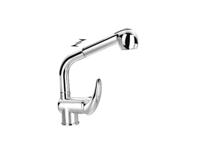 Miscelatore Lavello Cucina Lavatoio Lavapanni Monocomando Leva Laterale Con Doccia Doccetta Estraibile Duemmeggi Sigma Appoggio Monoforo 1 Foro 1 Leva Manopola Monocomando Stile Contemporaneo Moderno Classico Materiale Ottone Finitura Cromata Made in Ital