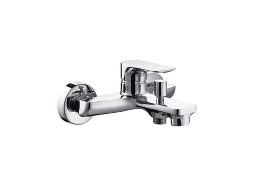 Miscelatore Vasca Esterno Con Duplex E Set Doccia Duemmeggi Smart Installazione Parete Muro Con Doccetta 3 Fori Stile Moderno 1 Leva Monocomando Manopola Materiale Ottone Finitura Cromata Made in Italy Garanzia 5 Anni