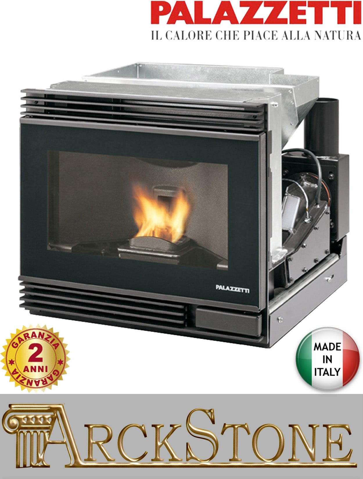 Inserto Pellet Aria Ventilata Palazzetti Ecofire da Inserimento Small 54T Potenza 6,5 kW