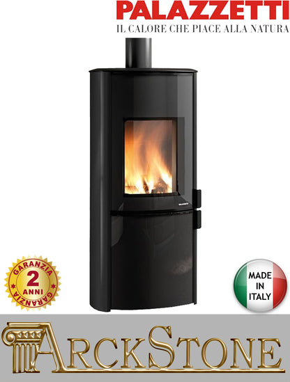 Stufa Legna Aria Calda Naturale Palazzetti Sofia Potenza 9 kW Rivestimento Acciaio Top Ceramica Colore Grigio Antracite