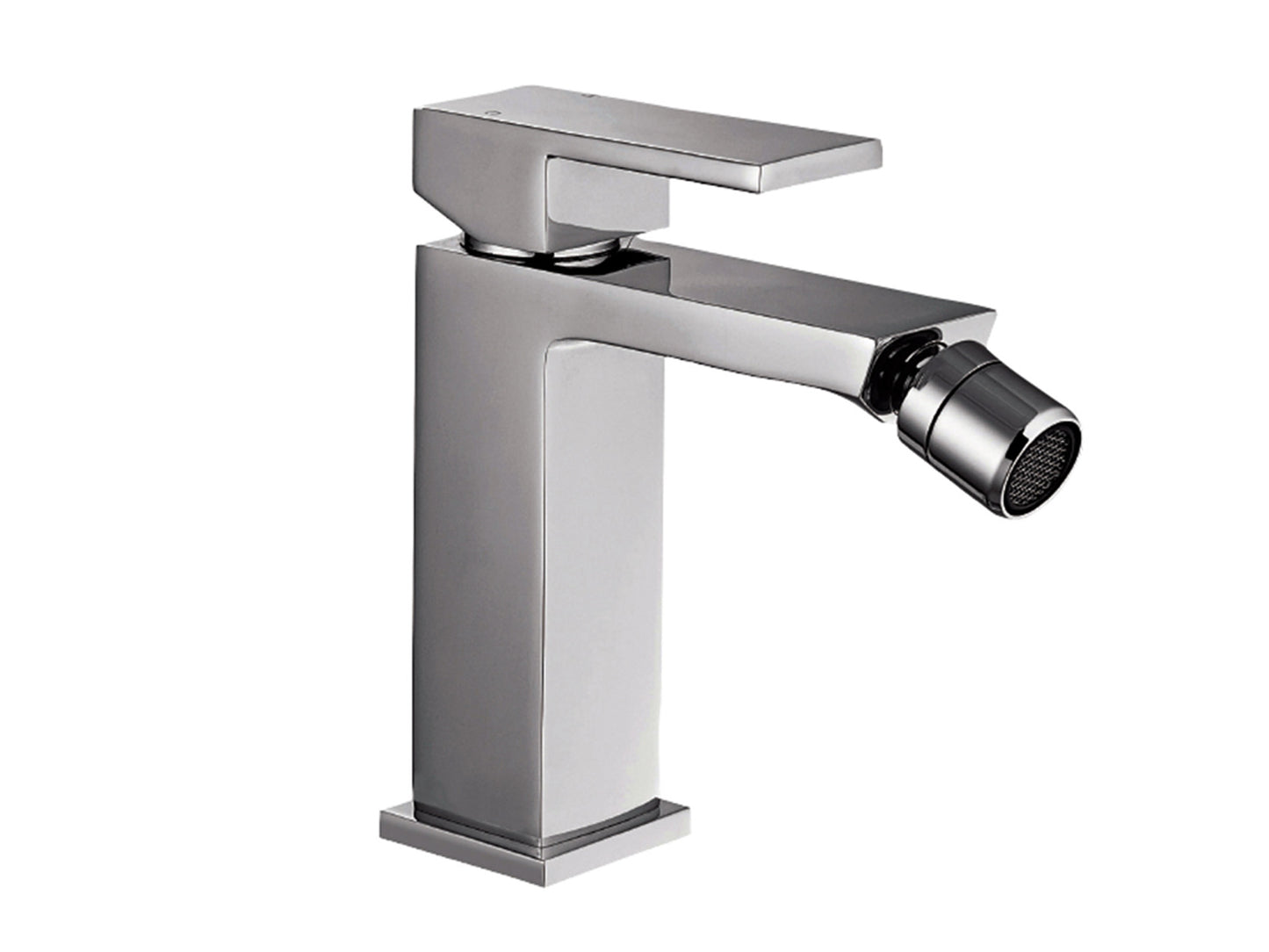 Miscelatore Bidet con Piletta Scarico Automatico 1" 1/4" Duemmeggi Square Monoforo 1 Foro Monocomando 1 Leva Stile Moderno Materiale Ottone Finitura Cromata Made in Italy Garanzia 5 Anni