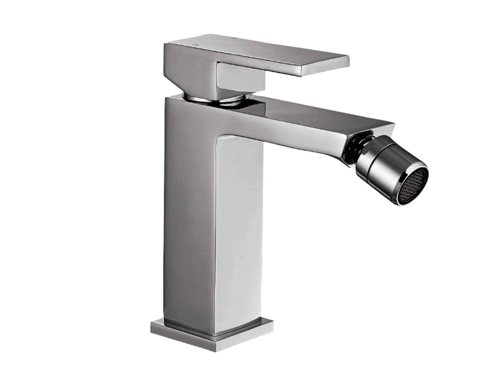 Miscelatore Bidet con Piletta Scarico Automatico 1" 1/4" Duemmeggi Square Monoforo 1 Foro Monocomando 1 Leva Stile Moderno Materiale Ottone Finitura Cromata Made in Italy Garanzia 5 Anni